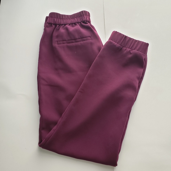 J Crew factory Sydney Pull on Jogger pants in plum - Picture 6 of 7